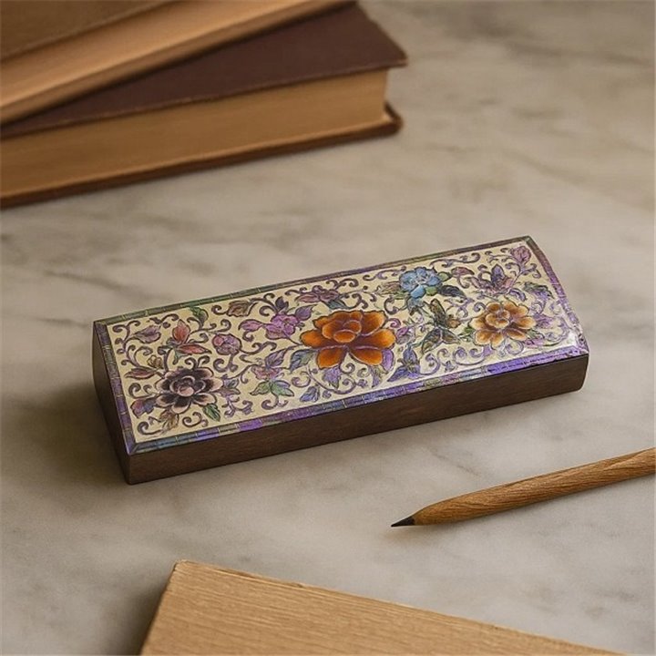 MOP Shell Pencil Case - peony design
