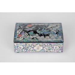 Business Card Case Korean Traditional Mother of Pearl - Crane design