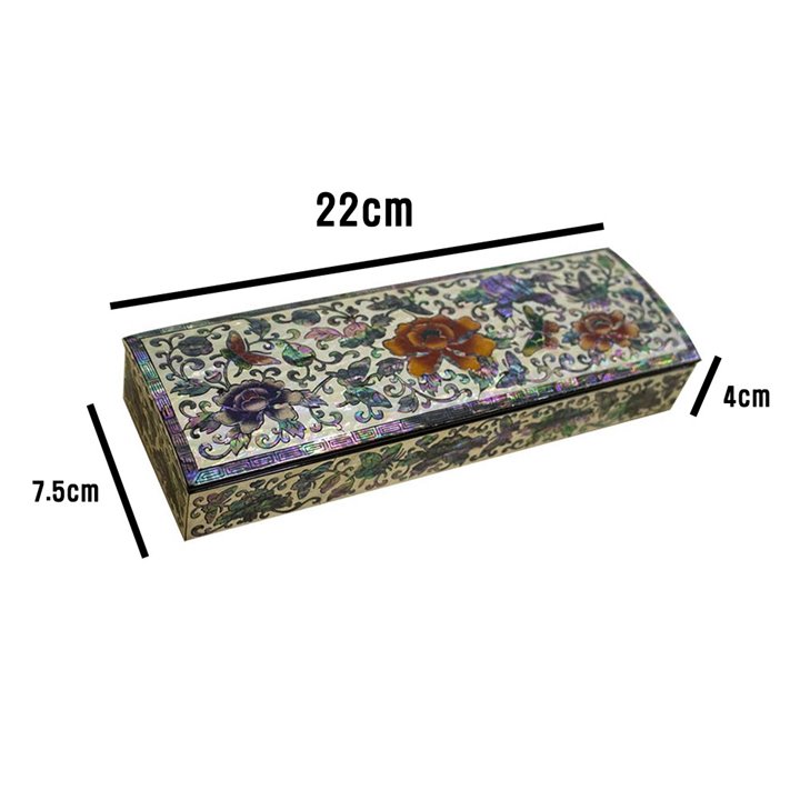 MOP Shell Pencil Case - peony design
