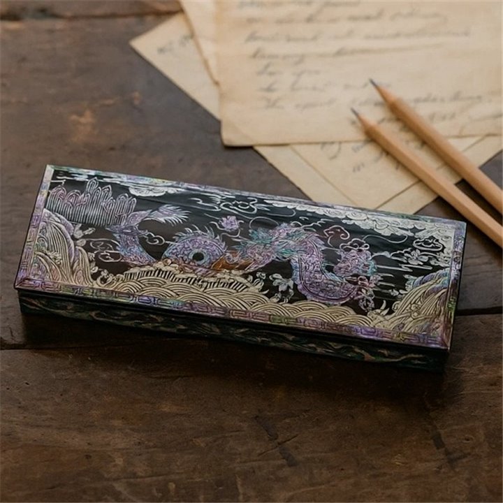 MOP Shell Pencil Case - dragon design