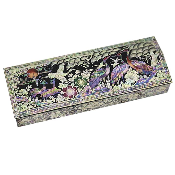 MOP Shell Pencil Case - Crane design