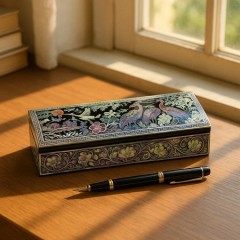 MOP Shell Pencil Case - Crane design