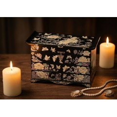 Matte Mother-of-Pearl Jewelry Box with 4 Drawers