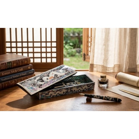 MOP Shell Pencil Case - dragon design