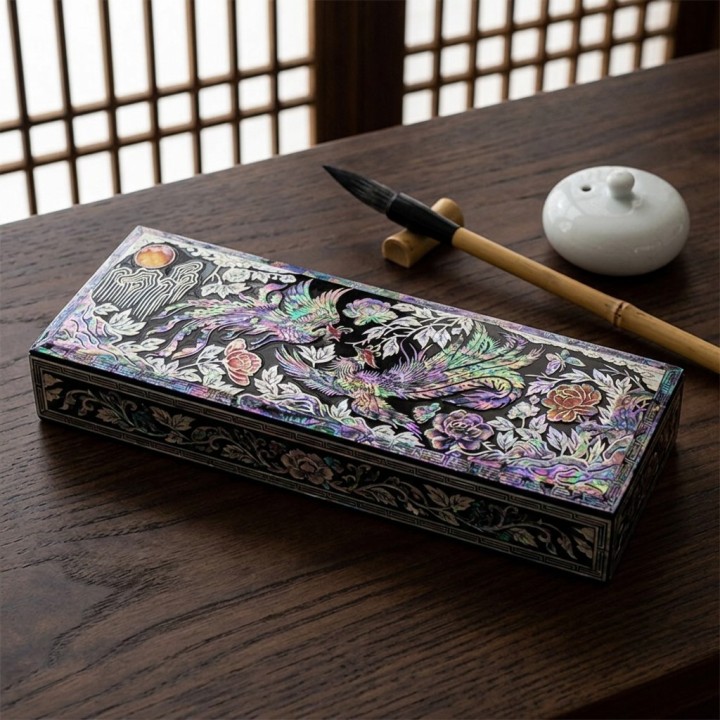 Elegant Korean Mother-of-Pearl Pencil Case
