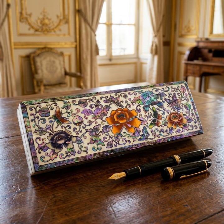 Elegant Korean Mother-of-Pearl Pencil Case
