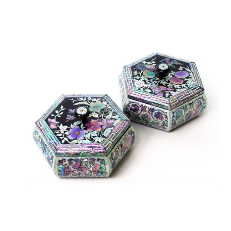 Octagonal Jewelry Box Korean Mother of Pearl - Butterfly design