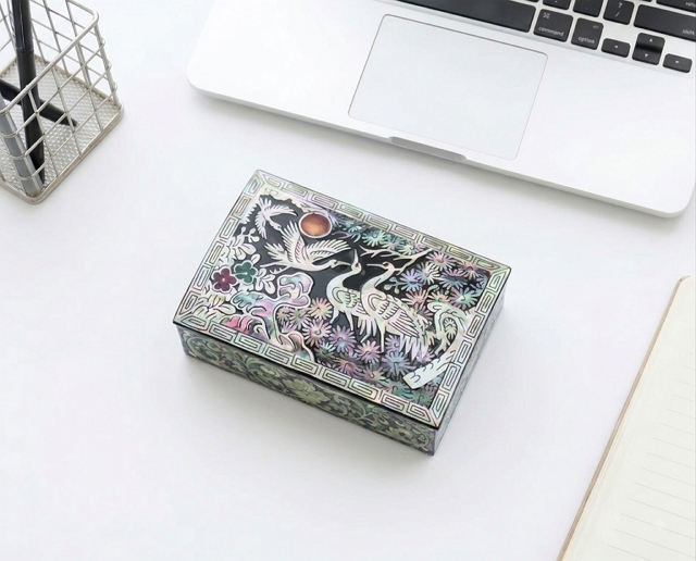 Crane and Fine Tree Business Card Box
